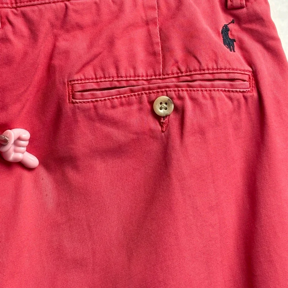 Polo Ralph Lauren Pleated Chino Shorts Salmon Cotton Preppy Coastal VTG‎ Y2K 32